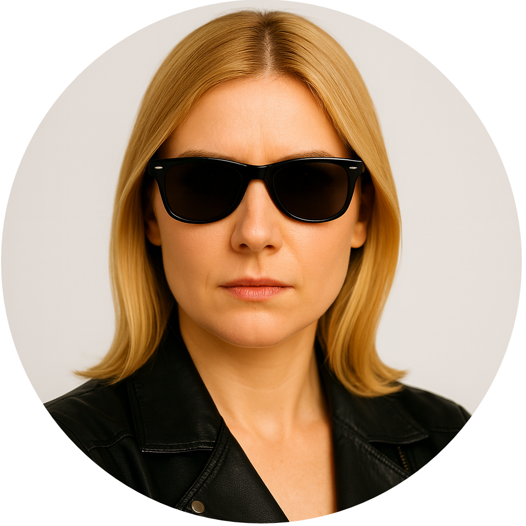 Ritratto di Nera Jones con occhiali scuri